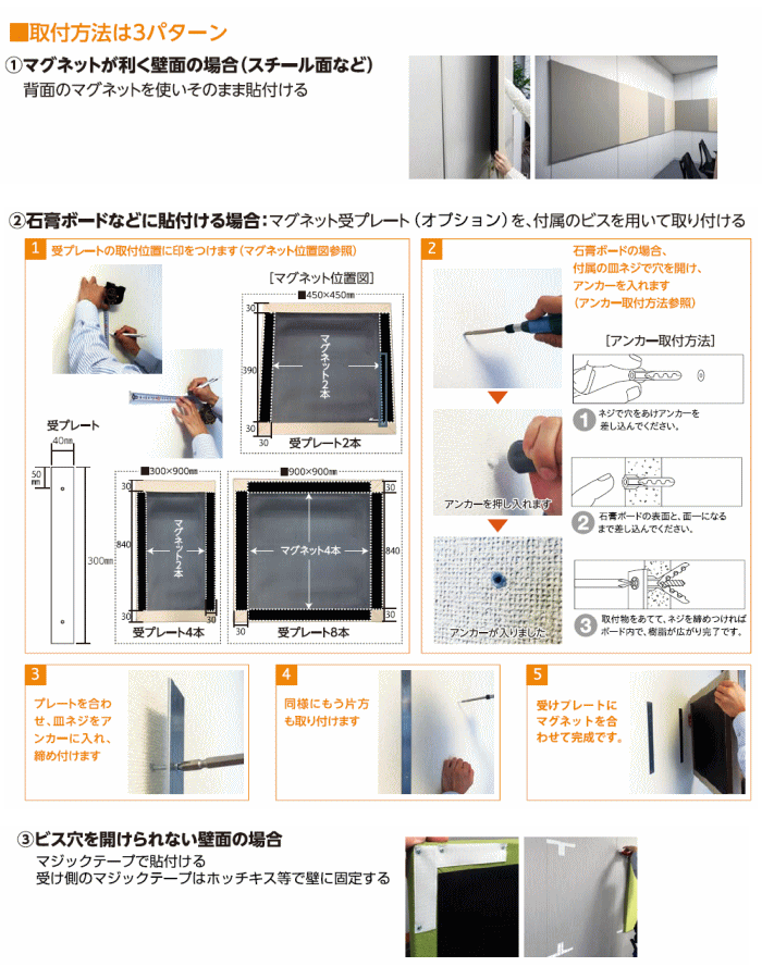 吸音パネルの施工方法