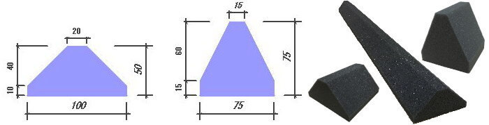 吸音楔の寸法図
