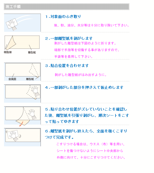 制振材カルムーンシートの施工方法